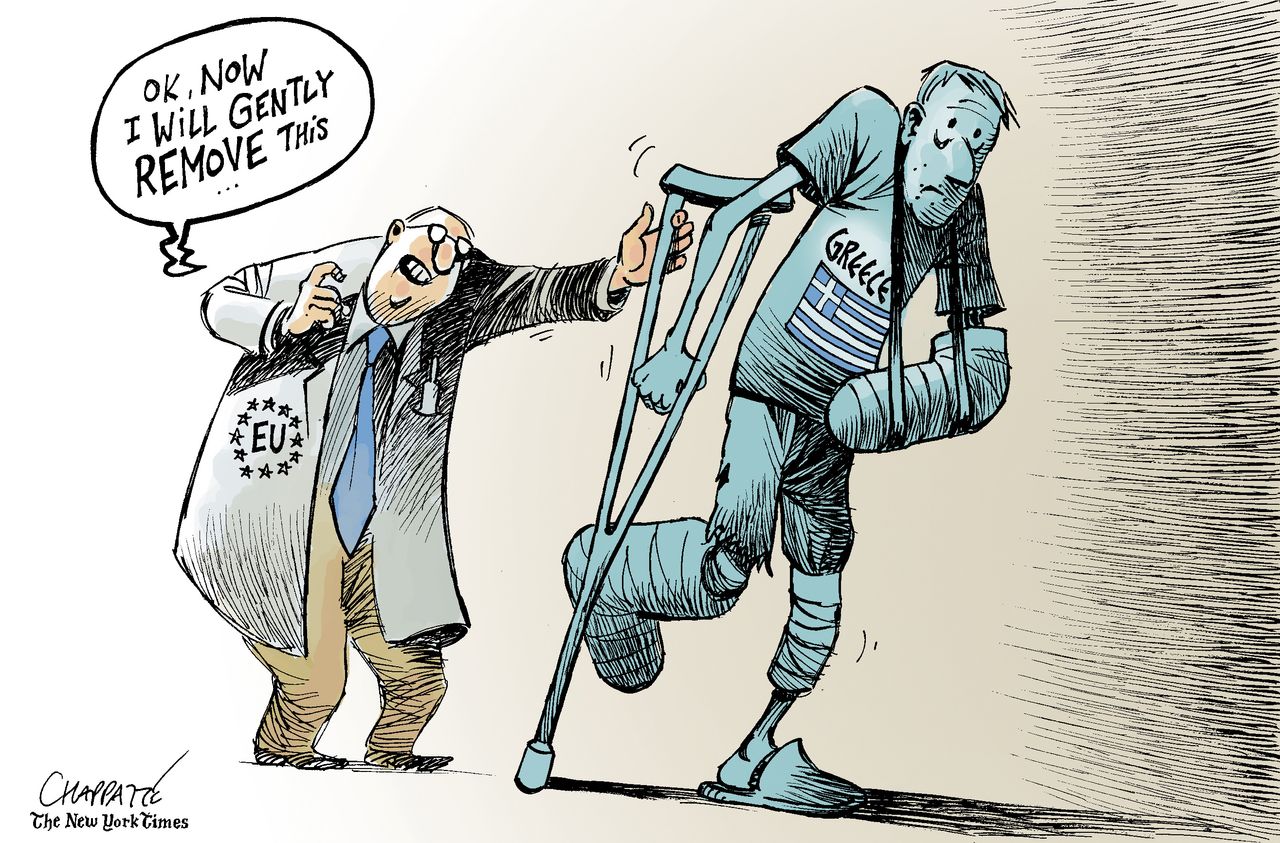 Political cartoon World Greece European Union