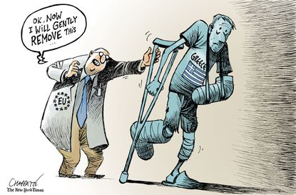 Political cartoon World Greece European Union