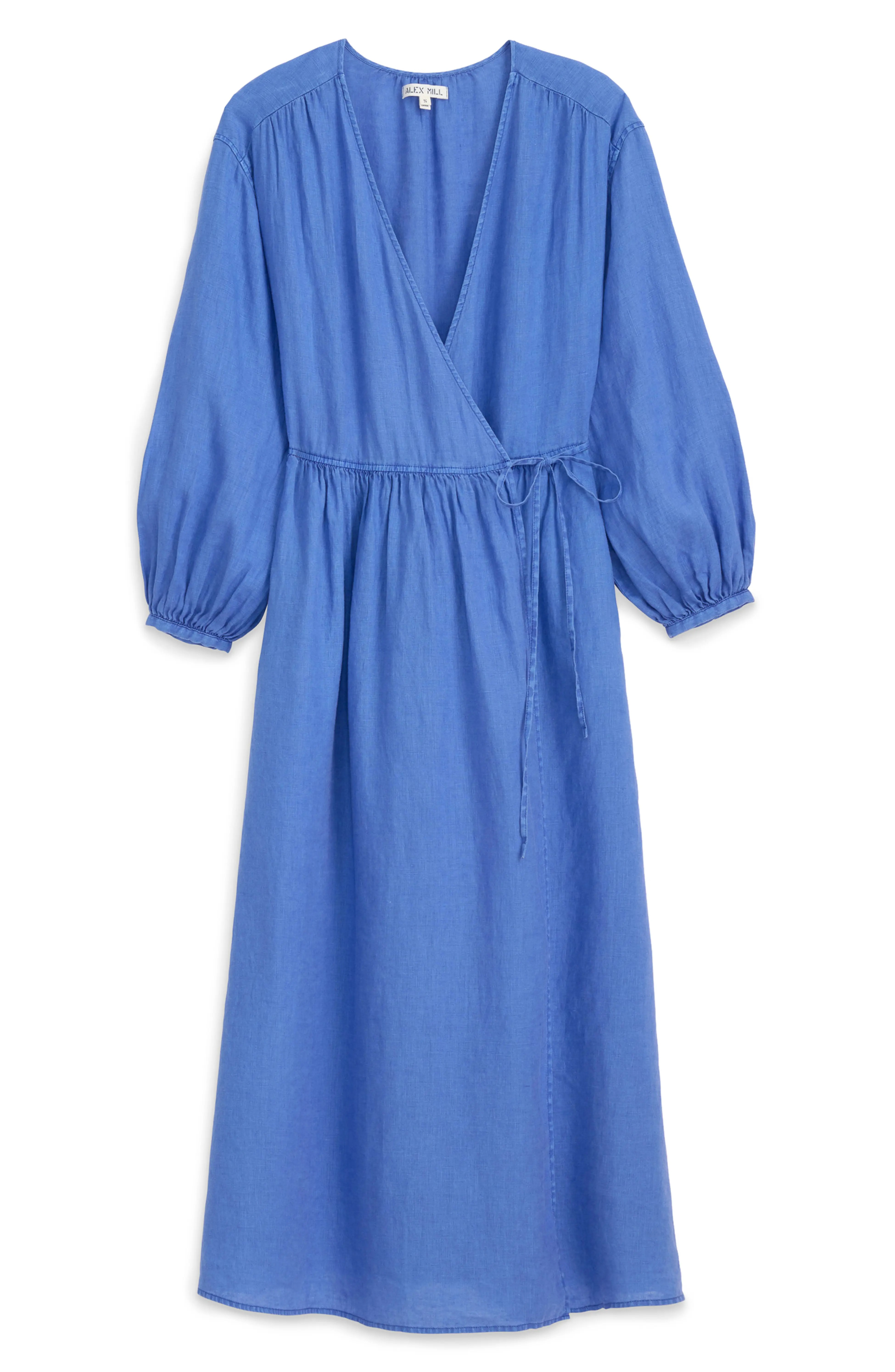 Alex Mill, Lauren Long Sleeve Linen Wrap Dress