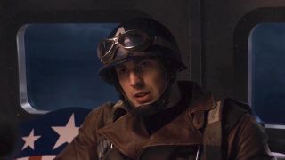 Chris Evans' Steve Rogers suited up in early Captain America uniform during World War II