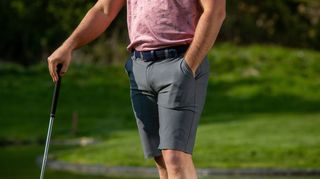 Travis Mathew Sand Harbour Shorts worn on the golf course