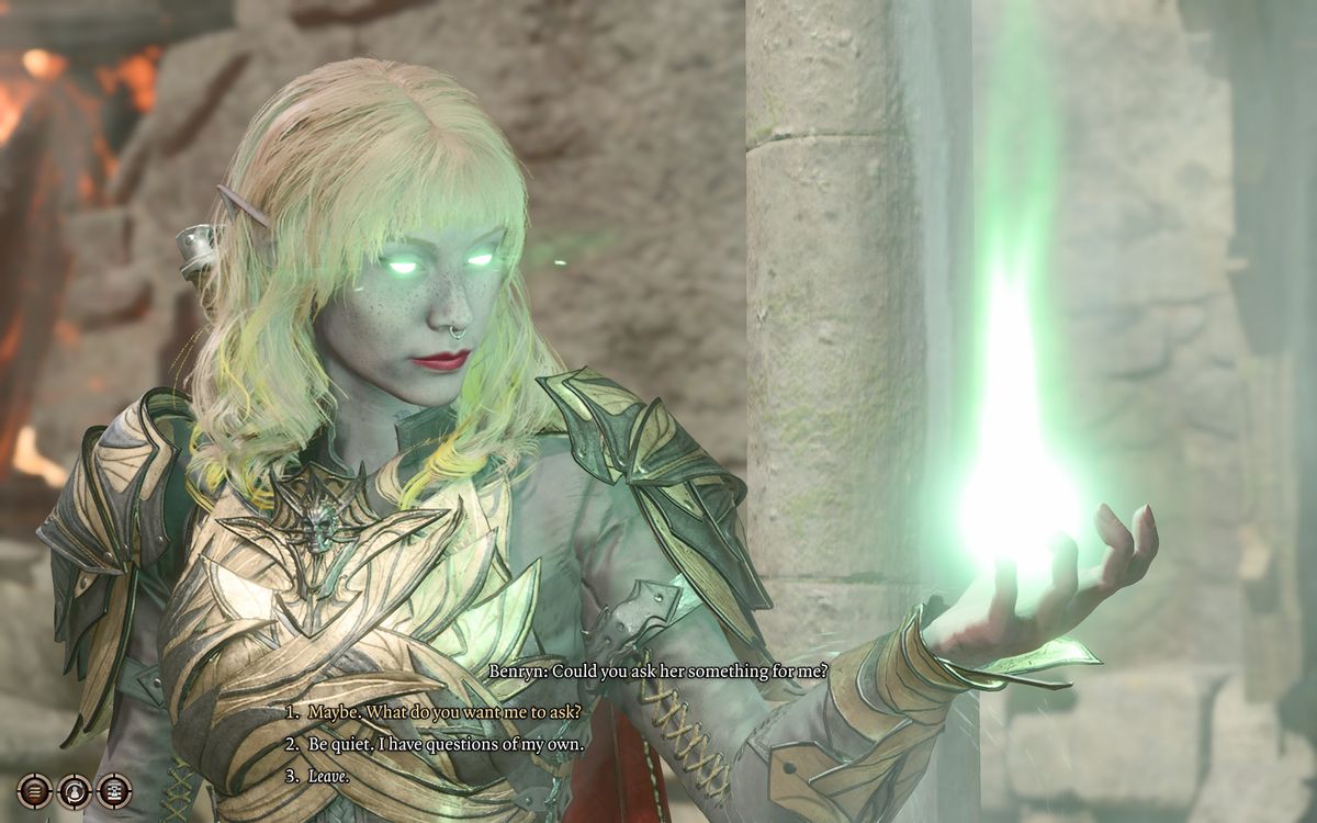 the player character casts a spell to speak with the dead