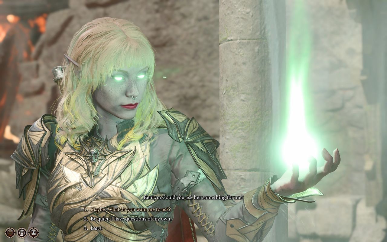 the player character casts a spell to speak with the dead