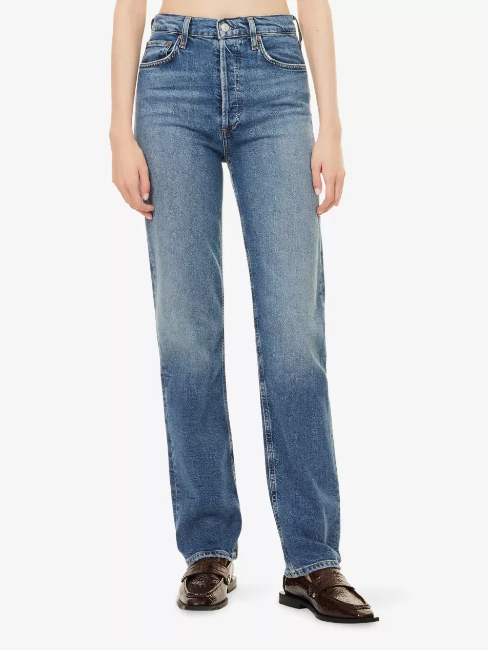 90's Pinch Waist High-Rise Stretch-Denim Jeans