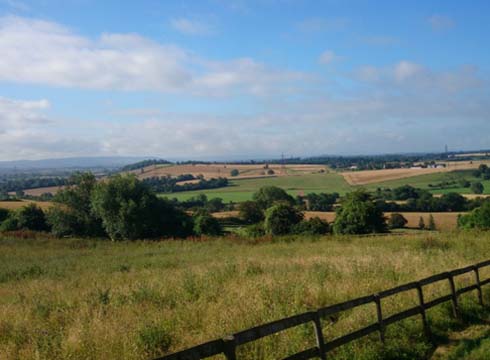 The view of the countryside near Hartpury