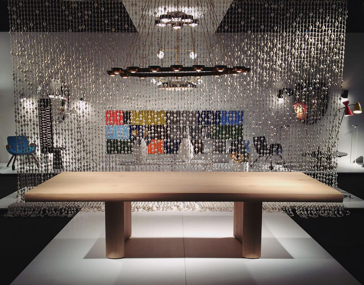 Galerie Kreo presented a monumental oak table by Barber & Osgerby