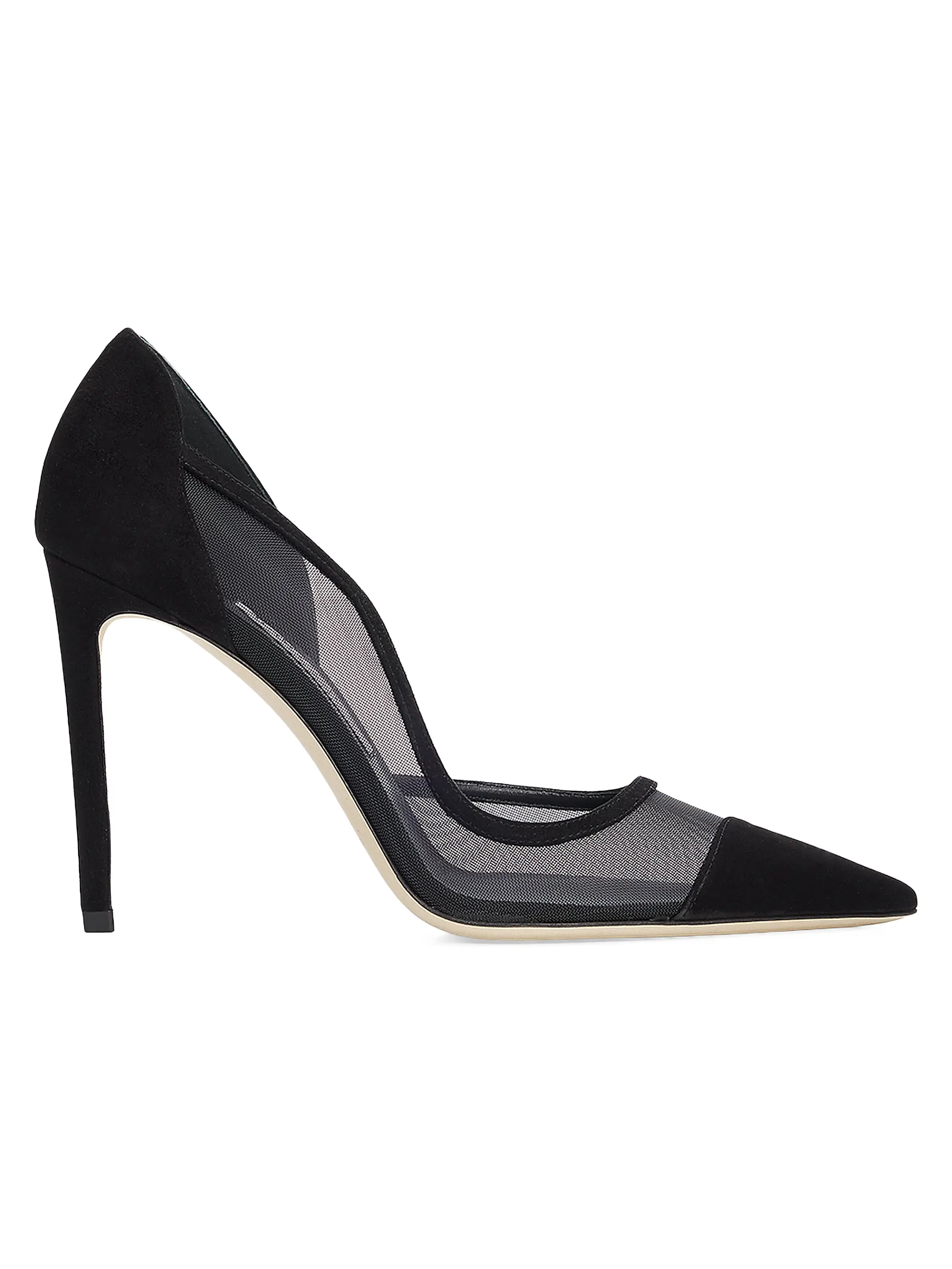 Brigitte 100mm Suede and Mesh Pumps