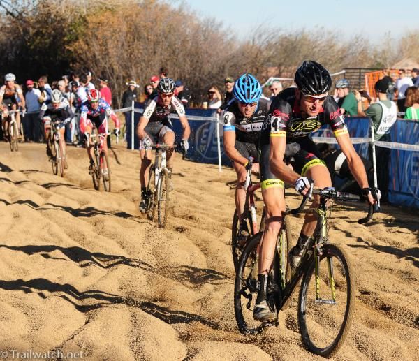 Ryan Trebon (LTS-Felt) chasing Schouten through the sand