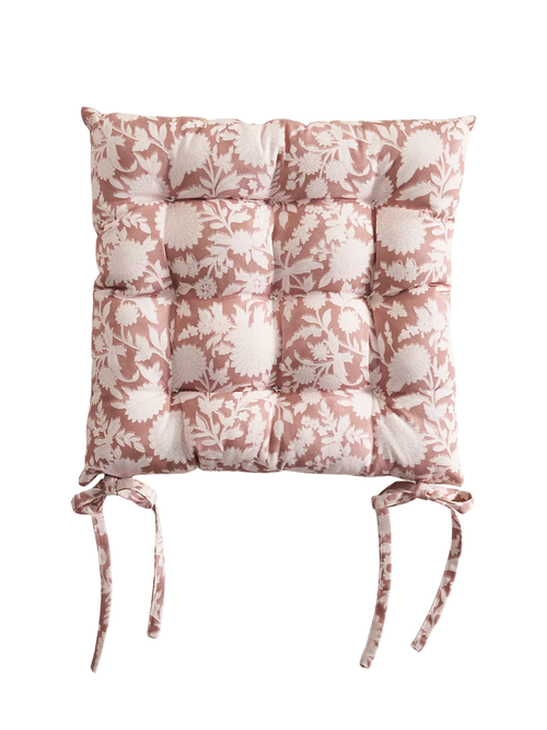 Floral Block Print Seat Cushion