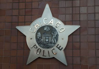 A Chicago police badge