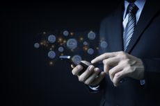 Finance and banking networking and connection icon