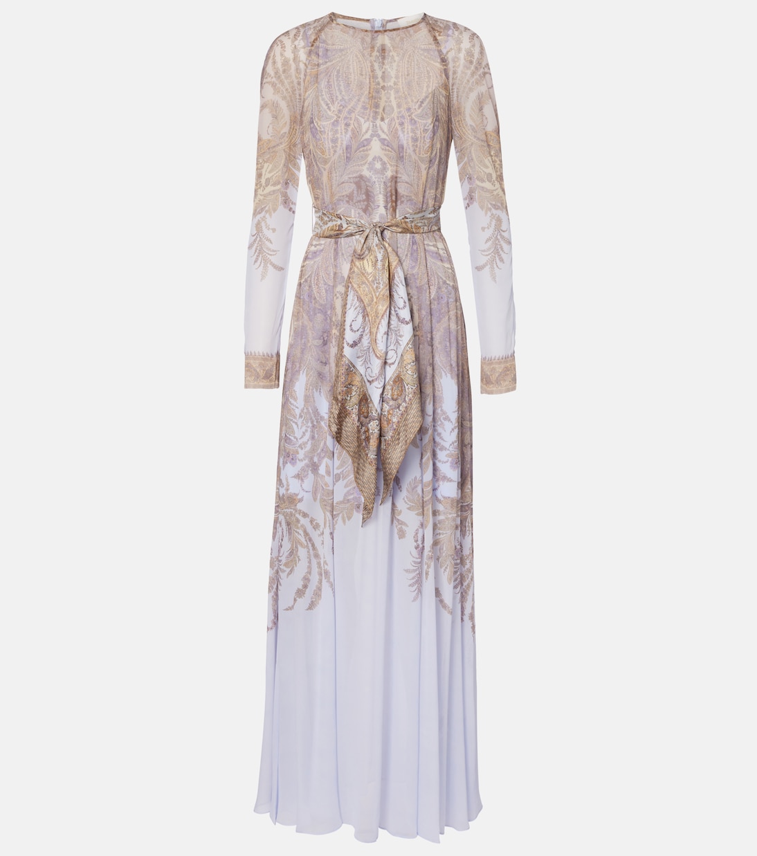 Hypnotic Belted Paisley Maxi Dress in Blue - Zimmermann