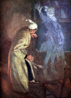 What the Dickens is that? Marley's Ghost comes to haunt Scrooge in the classic tale A Christmas Carol.