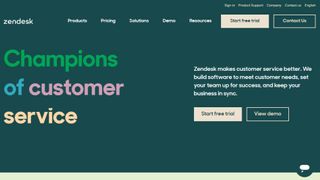 Website screenshot for Zendesk