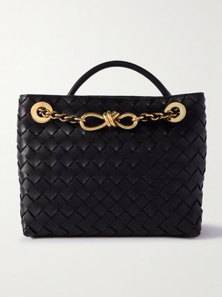 Andiamo small shoulder bag in intrecciato leather with chain