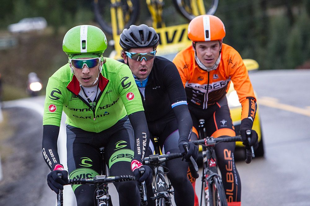 Jasper Bovenhuis (Cannondale-Garmin) leads the breakaway at the Tour of Alberta's stage 3