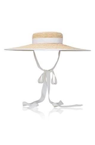 Clairborne Grosgrain Trim Straw Sun Hat