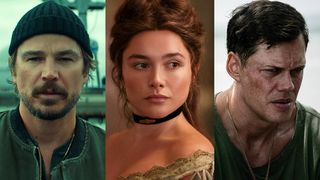 Josh Hartnett in "Below," Florence Pugh in "East of Eden," and Bill Skarsgård in "The Mosquito Bowl" all coming soon to Netflix