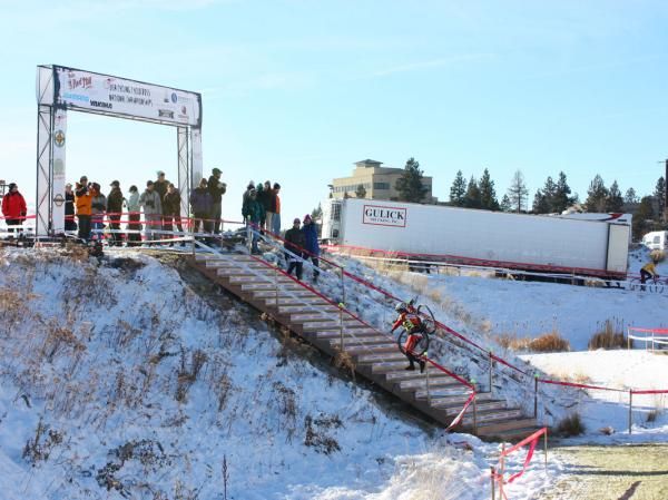 Racers will be redlined heading up the stairs.