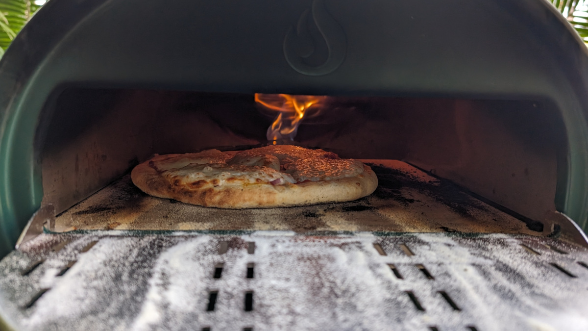 Roccbox pizza oven cooking pizza and bread