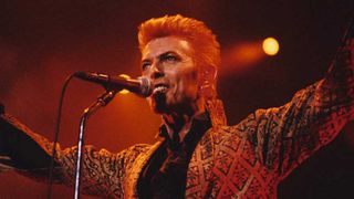 David Bowie onstage during his 50th birthday celebrations