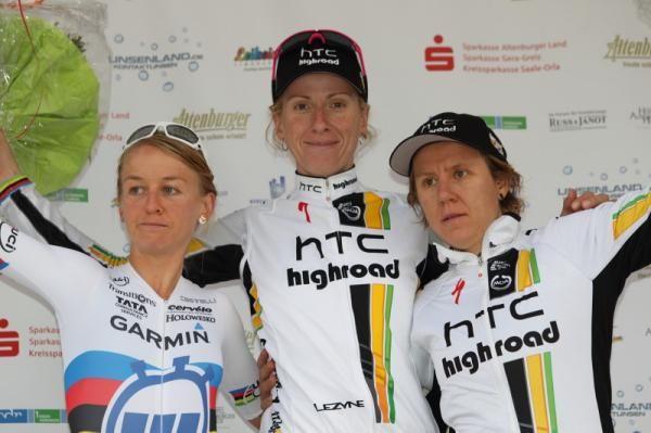 Emma Pooley (Garmin-Cervelo), Judith Arndt (HTC-HighRoad) and Ina Yoko Teutenberg (HTC-HighRoad) on the podium