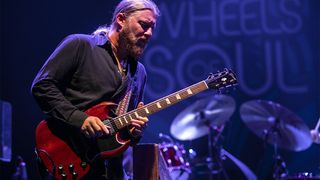 Guitarist Derek Trucks of Tedeschi Trucks Band performs at PNC Music Pavilion on July 07, 2019 in Charlotte, North Carolina.