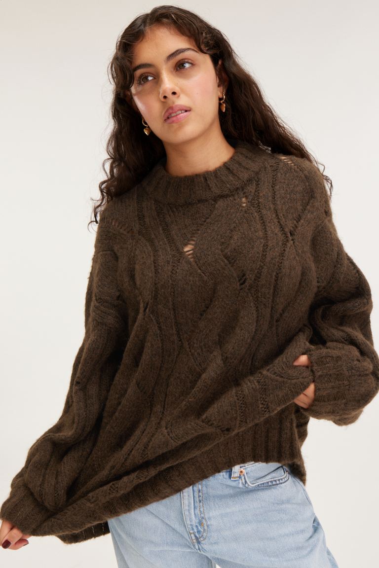 Oversized Cable-Knit Sweater