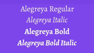 Example of Alegraya in four weights