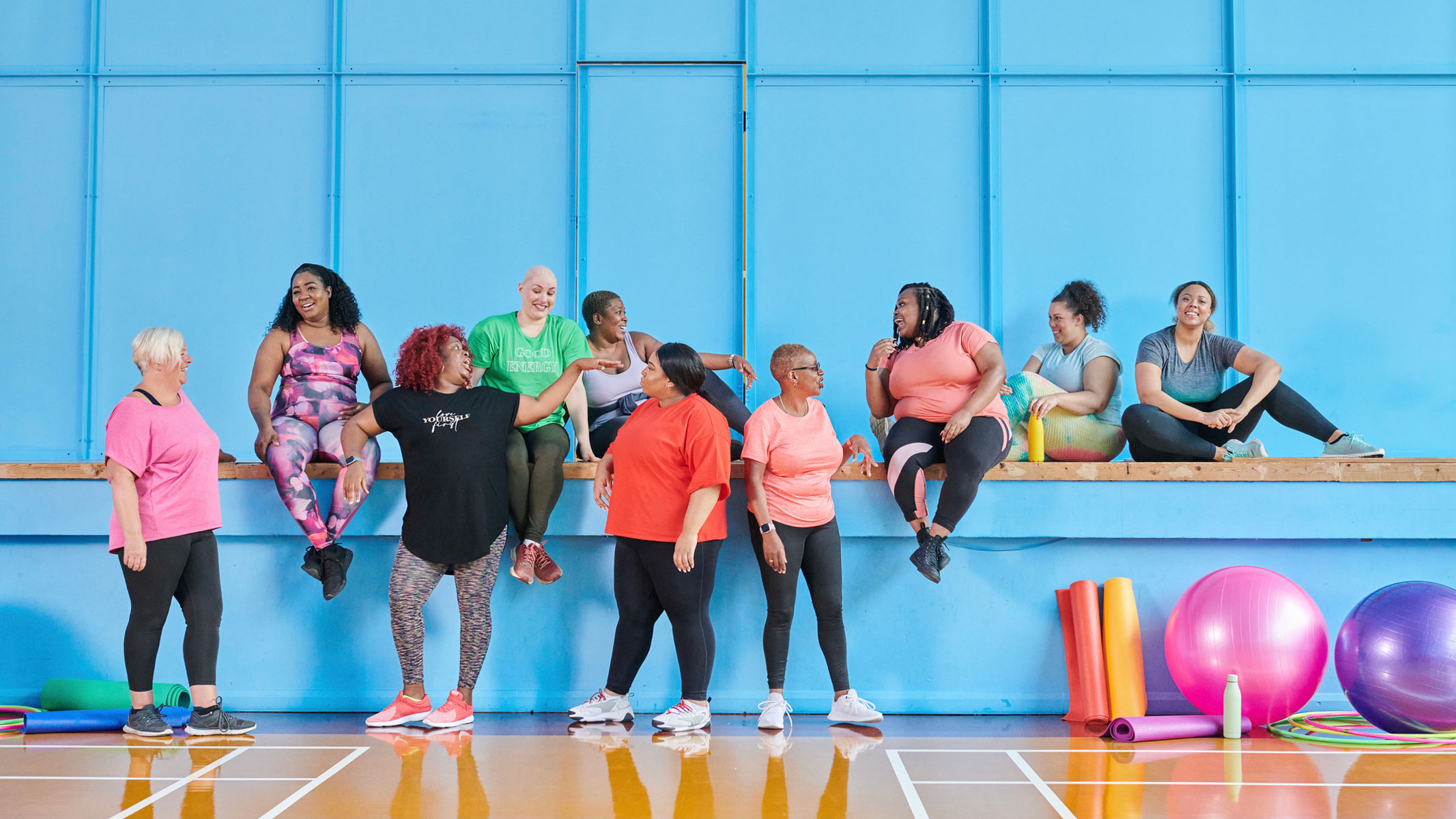 A group of women during a fitness class