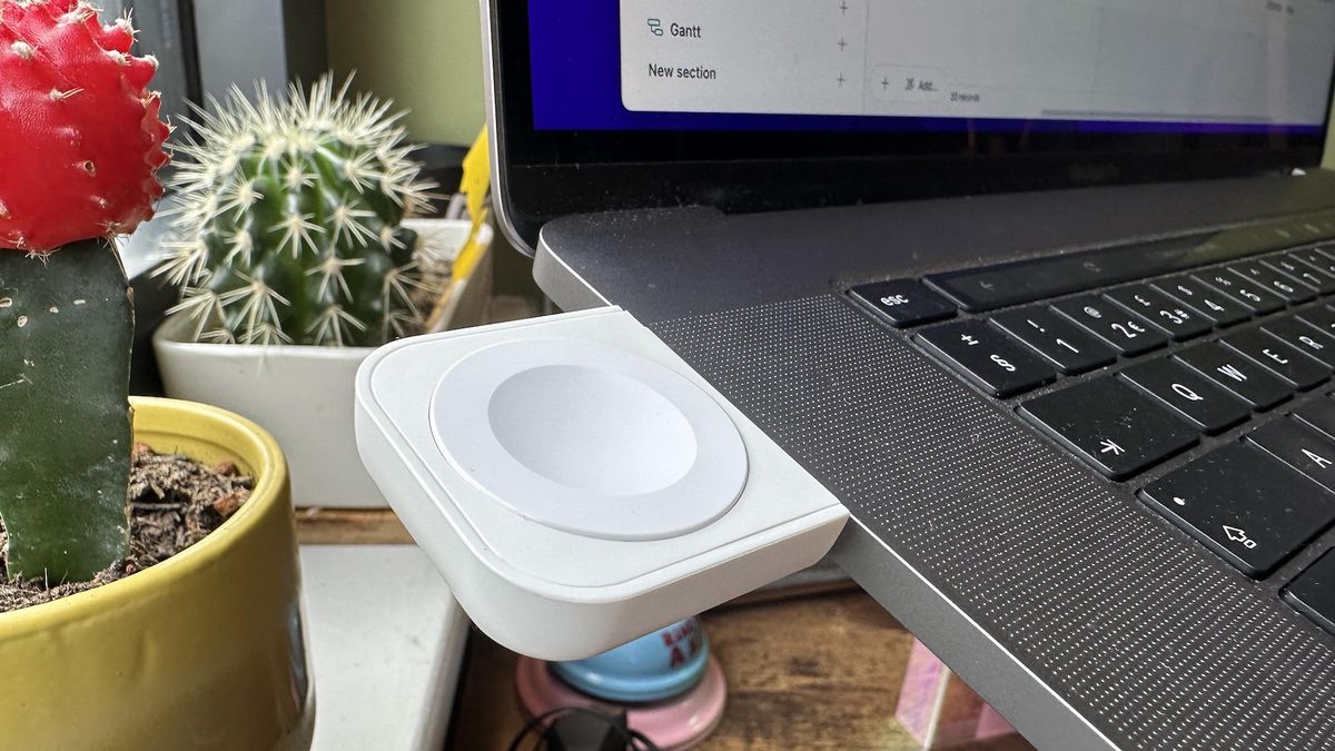 The Journey Rapid Trio 3-in-1 Wireless Charging Station on a bedside table