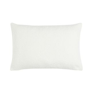 White boucle throw pillow