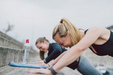 Two women exercising as lockdown exercise rules change for England