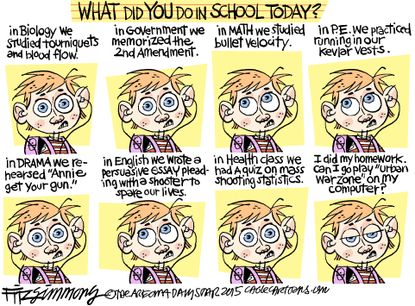 Editorial cartoon U.S. Guns school