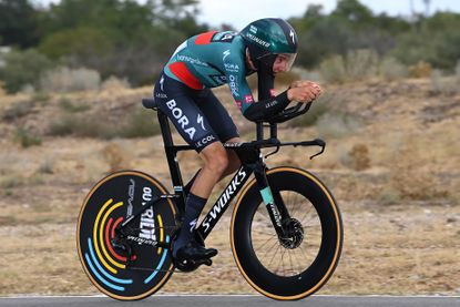 Cian Uijtdebroeks time trialling at the Vuelta a España 2023