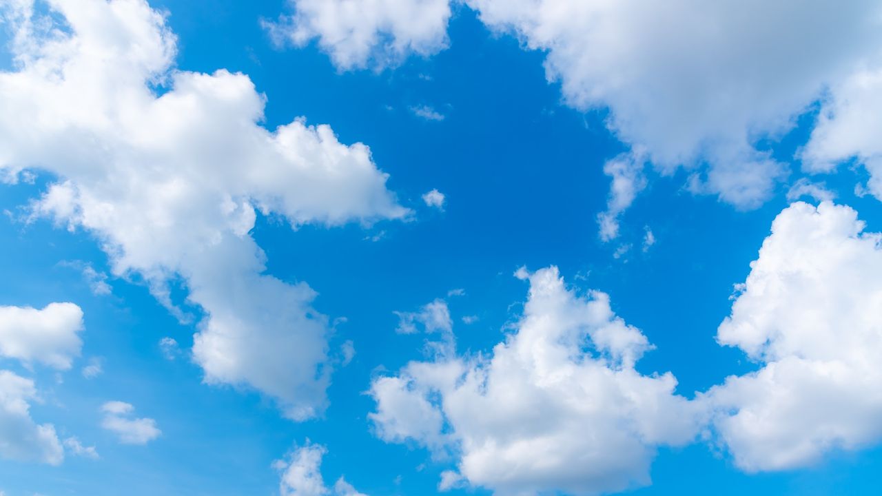 Clouds in blue sky.