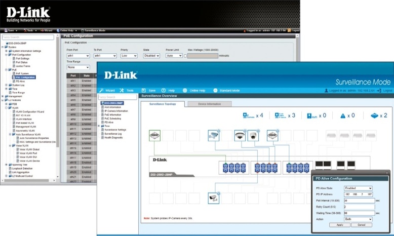 Desktop screenshot of D-Link's web console