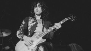 Jimmy Page performing at Earls Court 1973