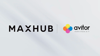 The logos of MAXHUB and Avitor which have partnered up.