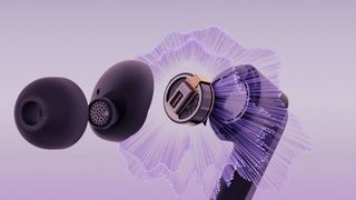 Creative Aurvana Ace 3 TWS wireless earbuds in purple