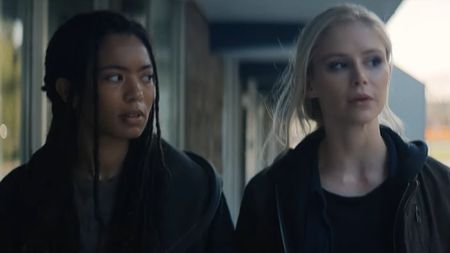 Jaz Sinclair as Marie and Erin Moriarty as Annie in Gen V season 2
