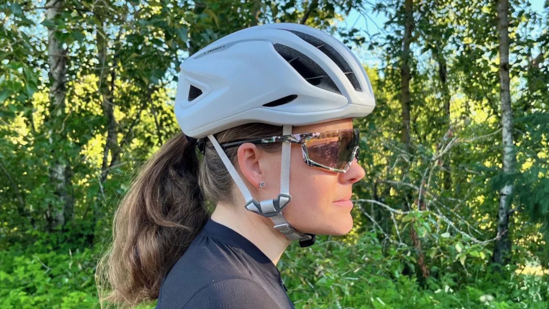 A rider wearing the Specialized S-Works Prevail 3 which is one of the best bike helmets