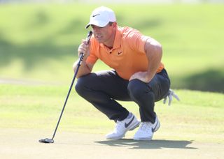 Rory McIlroy in the final day of the Dubai Invitational