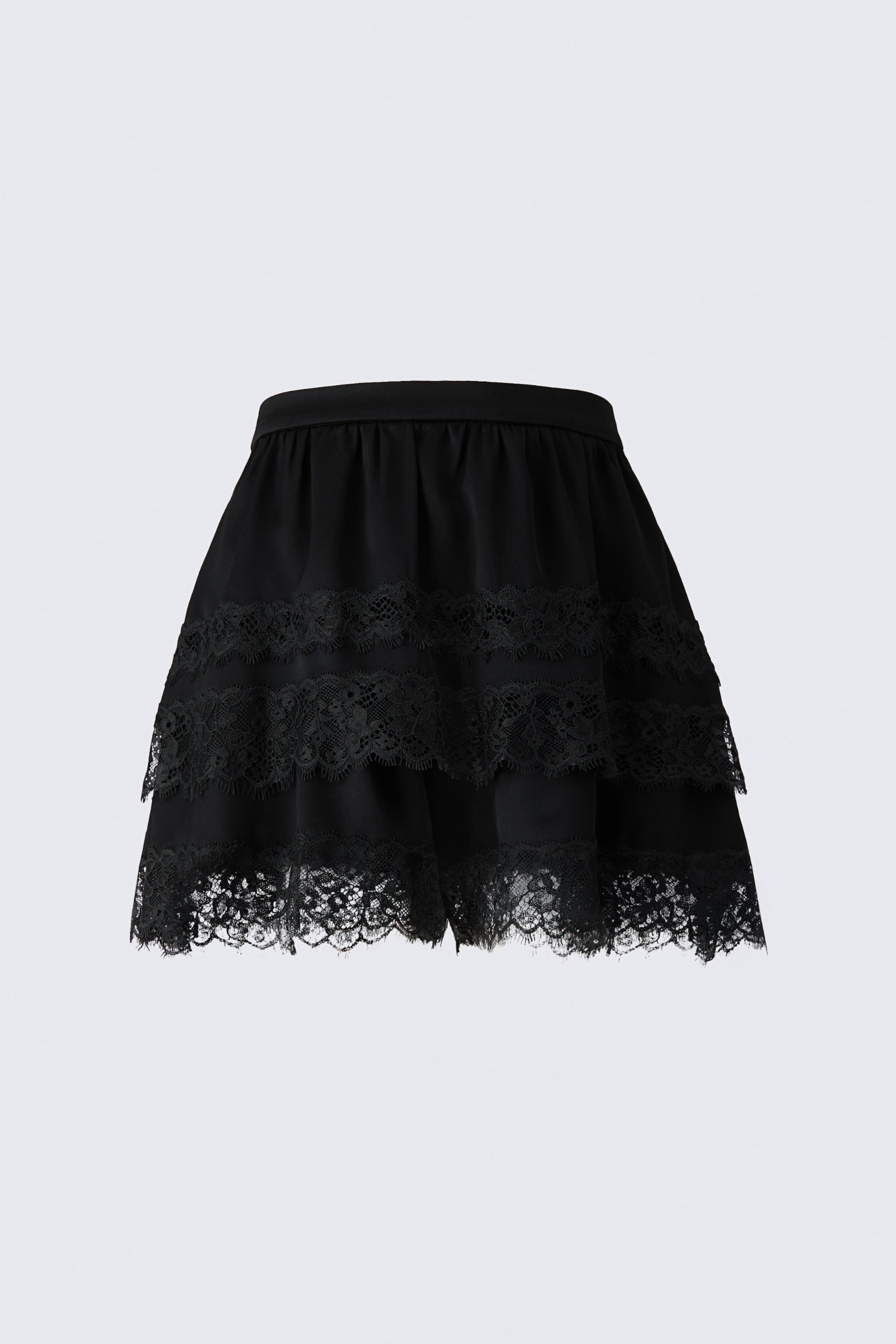Layered Lace-Trimmed Shorts