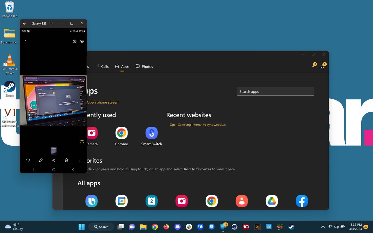 screenshot of Samsung's Multi Control feature