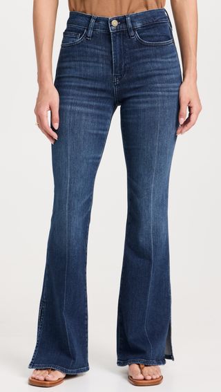 Medium Wash Flare Side Slit Jeans