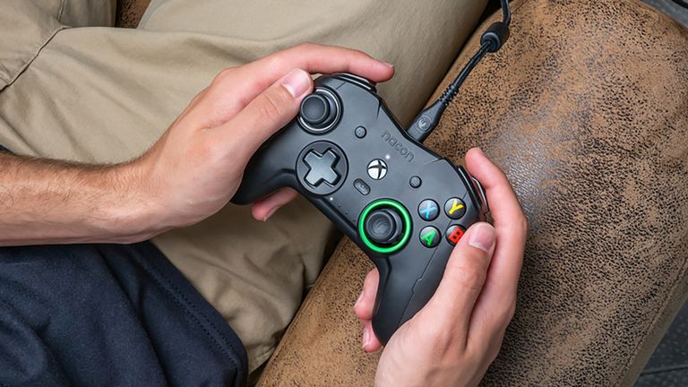 Nacon Revolution X Pro Xbox Controller in use by a man