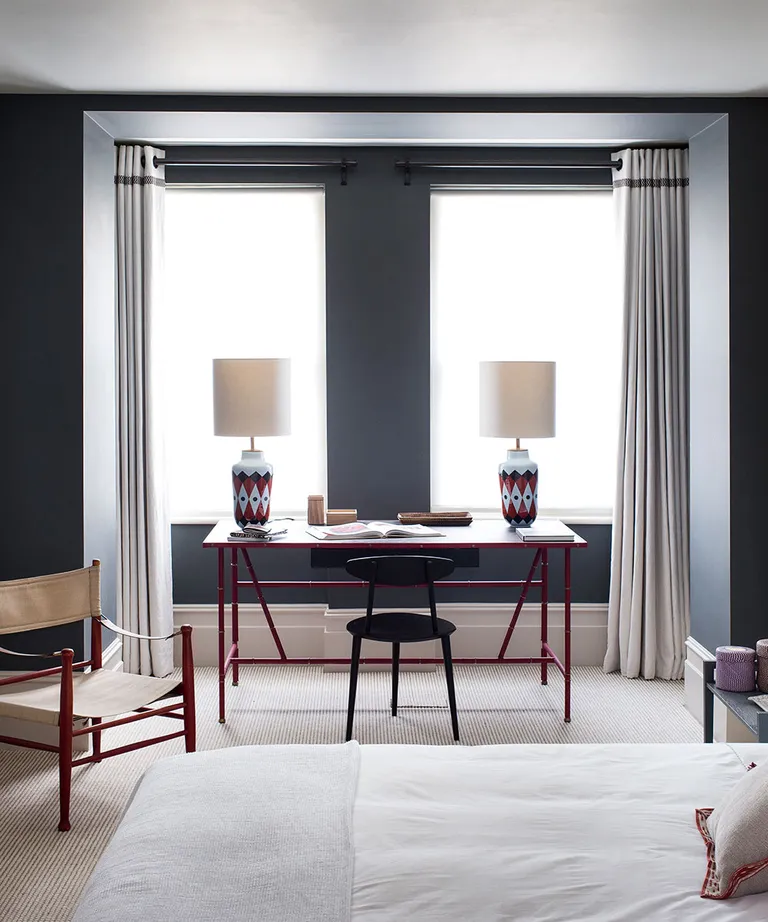 Home office in a bedroom