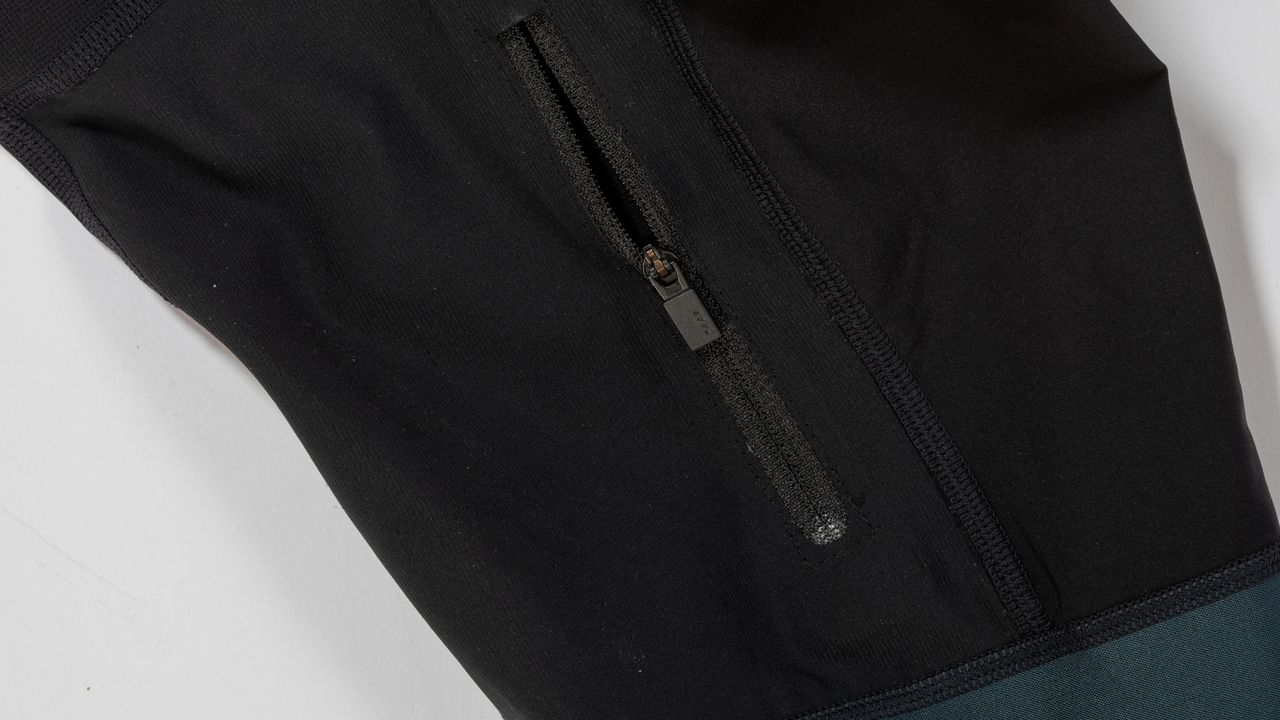 MAAP Alt Road Cargo bib shorts detail of zippered pocket