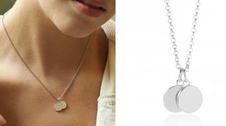 Muru Mother and Child Double Disc Necklace Silver